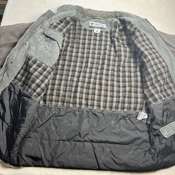 Columbia men's size large gray blanket lined Chore coat jacket Distressed - Picture 9 of 10